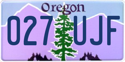 OR license plate 027UJF