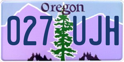 OR license plate 027UJH