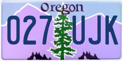 OR license plate 027UJK
