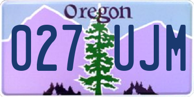 OR license plate 027UJM
