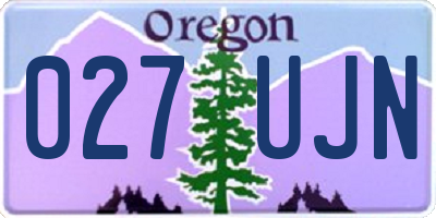 OR license plate 027UJN