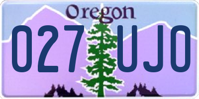 OR license plate 027UJO