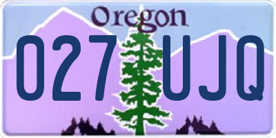 OR license plate 027UJQ
