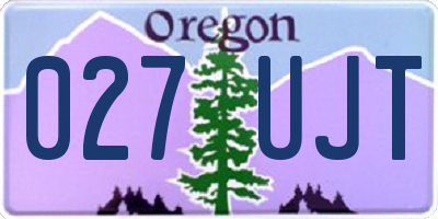 OR license plate 027UJT