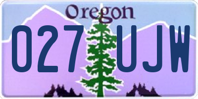 OR license plate 027UJW