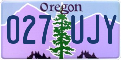 OR license plate 027UJY