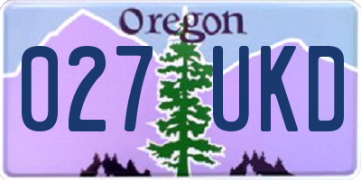 OR license plate 027UKD