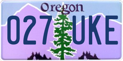 OR license plate 027UKE