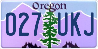 OR license plate 027UKJ