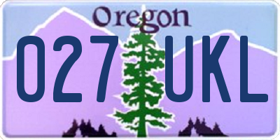 OR license plate 027UKL
