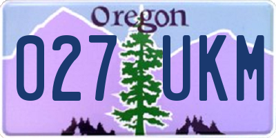OR license plate 027UKM