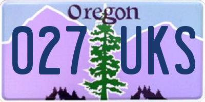 OR license plate 027UKS