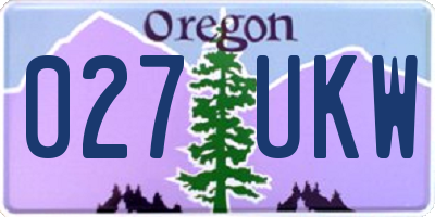 OR license plate 027UKW