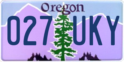 OR license plate 027UKY