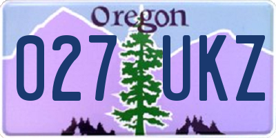 OR license plate 027UKZ