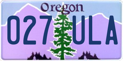OR license plate 027ULA