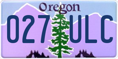 OR license plate 027ULC