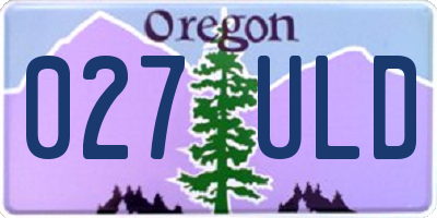 OR license plate 027ULD