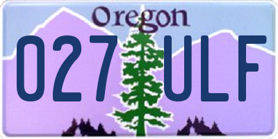 OR license plate 027ULF
