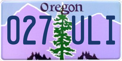 OR license plate 027ULI
