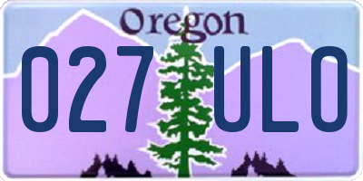 OR license plate 027ULO
