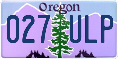 OR license plate 027ULP