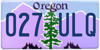 OR license plate 027ULQ