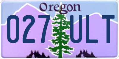 OR license plate 027ULT