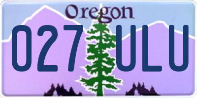 OR license plate 027ULU