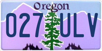 OR license plate 027ULV