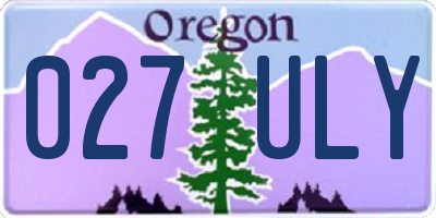 OR license plate 027ULY