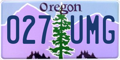 OR license plate 027UMG