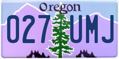 OR license plate 027UMJ