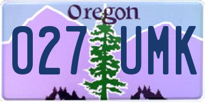 OR license plate 027UMK