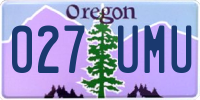 OR license plate 027UMU