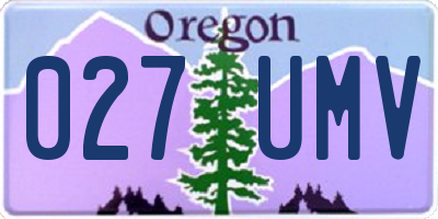 OR license plate 027UMV