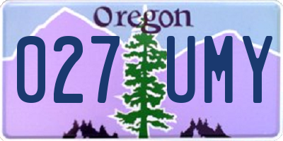OR license plate 027UMY