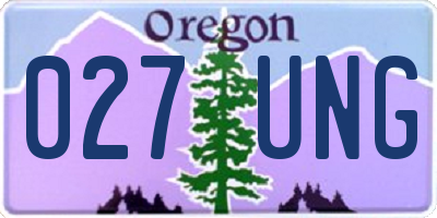 OR license plate 027UNG
