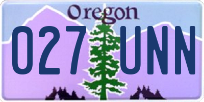 OR license plate 027UNN