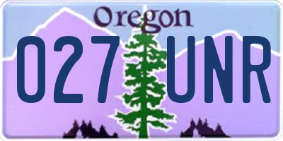 OR license plate 027UNR