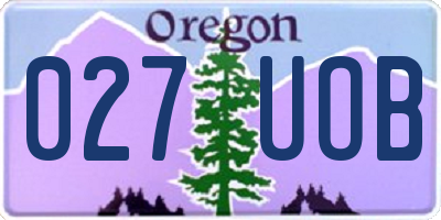 OR license plate 027UOB