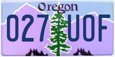 OR license plate 027UOF