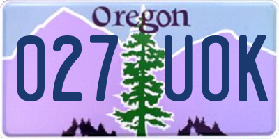 OR license plate 027UOK