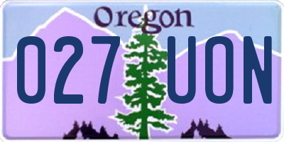 OR license plate 027UON