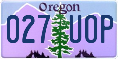 OR license plate 027UOP