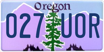 OR license plate 027UOR