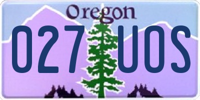 OR license plate 027UOS