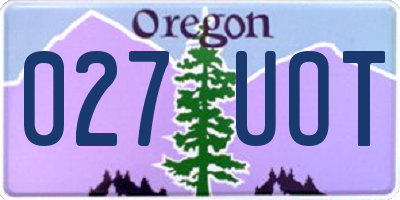 OR license plate 027UOT
