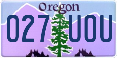 OR license plate 027UOU
