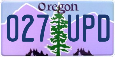 OR license plate 027UPD